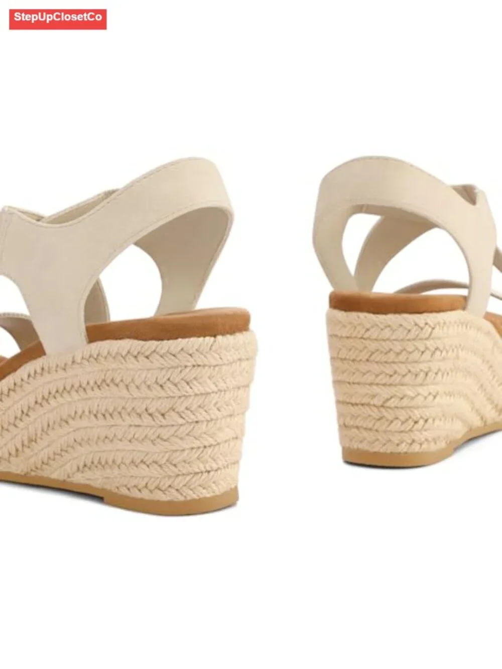 Women's Espadrilles Platform Wedge Sandals Slip On Open Toe Elastic Ankle Strap